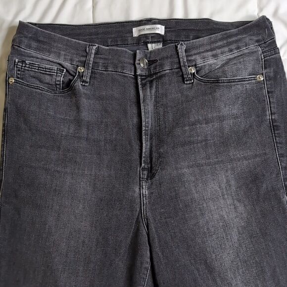 Good American size 14/32 Black Good Waist Skinny Jeans with Rhinestone BAD - Picture 3 of 13